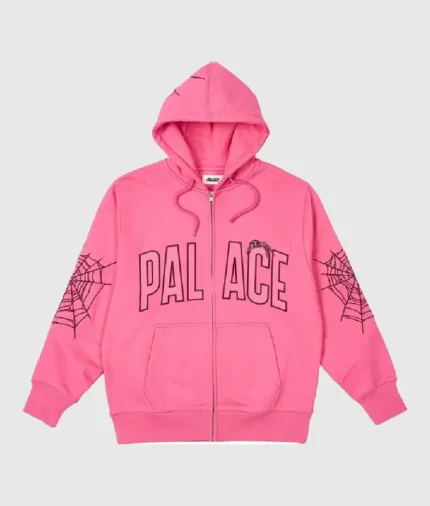 Palace Sp5der Zip Hoodie ‘Shock Pink’ Palace Logo