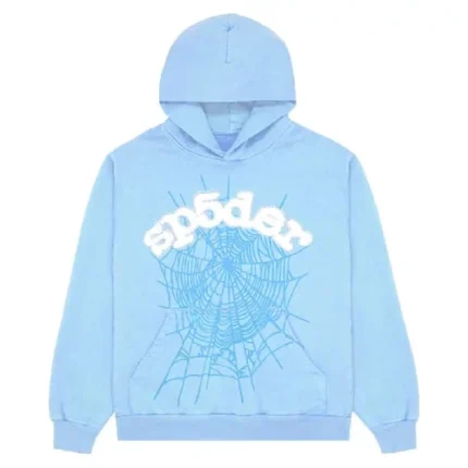 Sky Blue Web Sp5der Hoodie