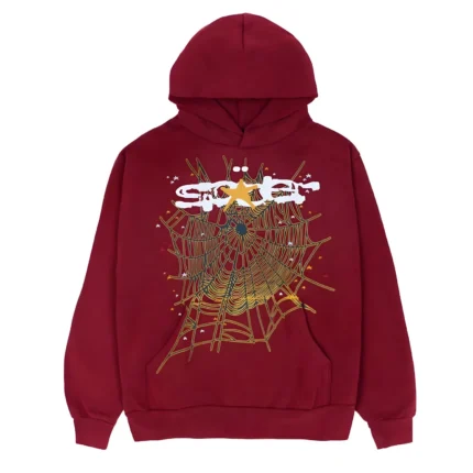 Sp5der Logo Hoodie Maroon