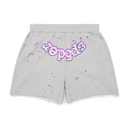 Sp5der OG Web Logo Sweat Short Heather Grey